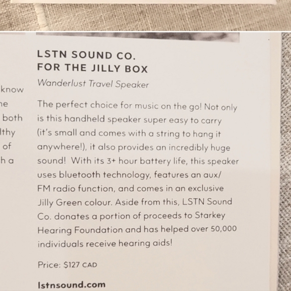 Fall Jilly Box Items: LSTN Wanderlust Travel Speaker and Cool to Connect Cards - Picture 3 of 5